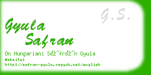 gyula safran business card